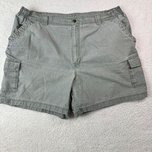 LL Bean Cargo Shorts Womens 44W* Green Elastic Waist 6" Comfort Waist‎